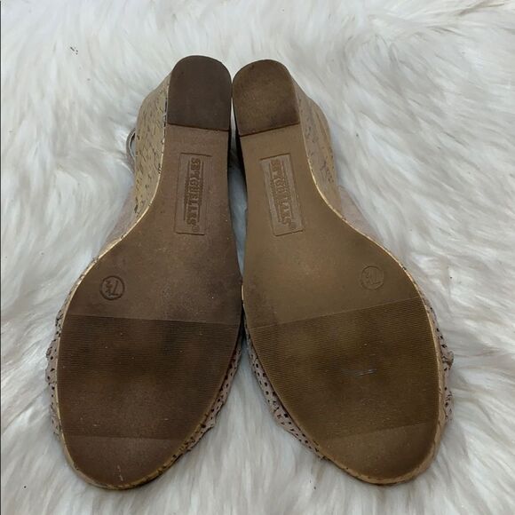 Seychelles Scorpio Tan Suede Cork Wedges Size 7.5 - Picture 6 of 6